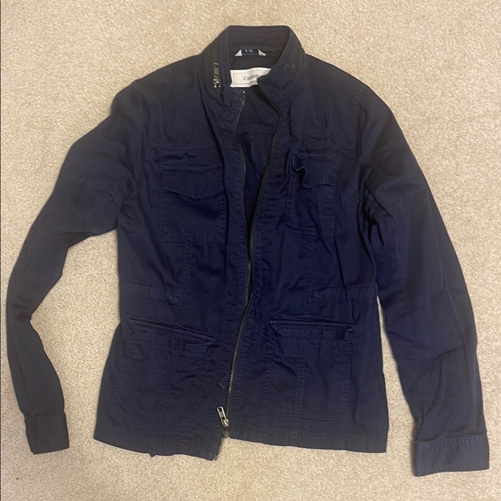 Caslon Blue Military Field Jacket with Fitted Silhouette